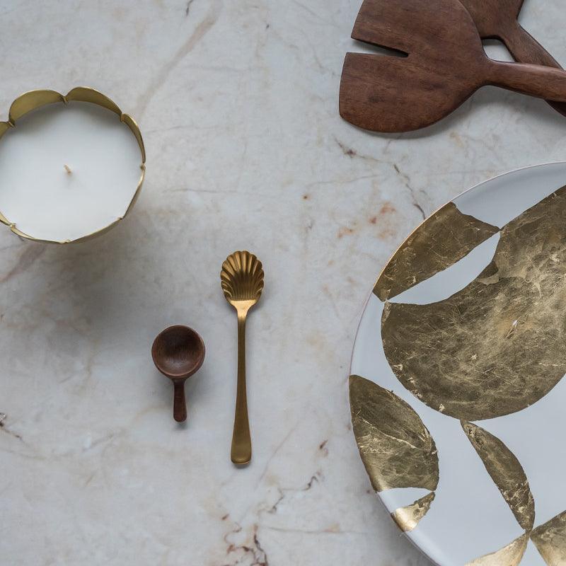 Löffelset „Shell“ – Gold, 4-teilig in Geschenkbox