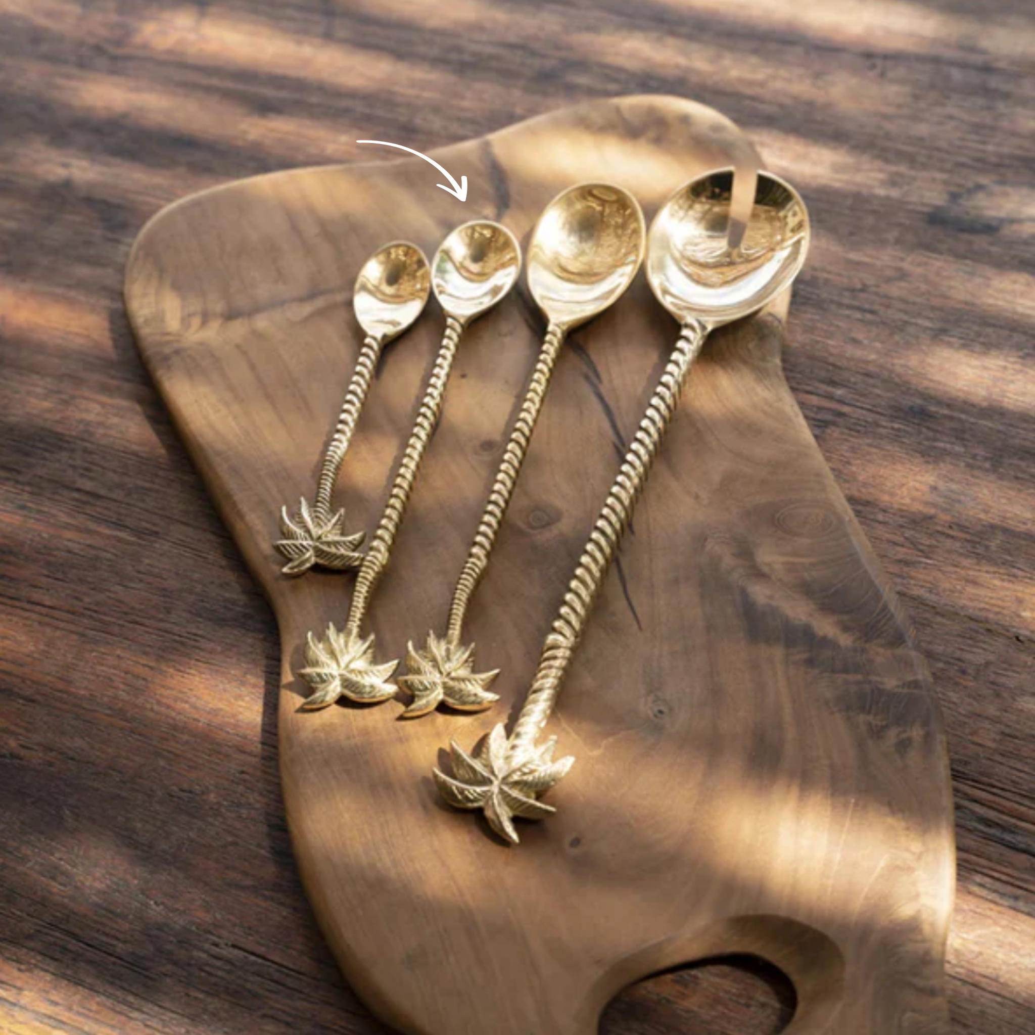 Latte Macchiato-Löffel aus Messing I Palme