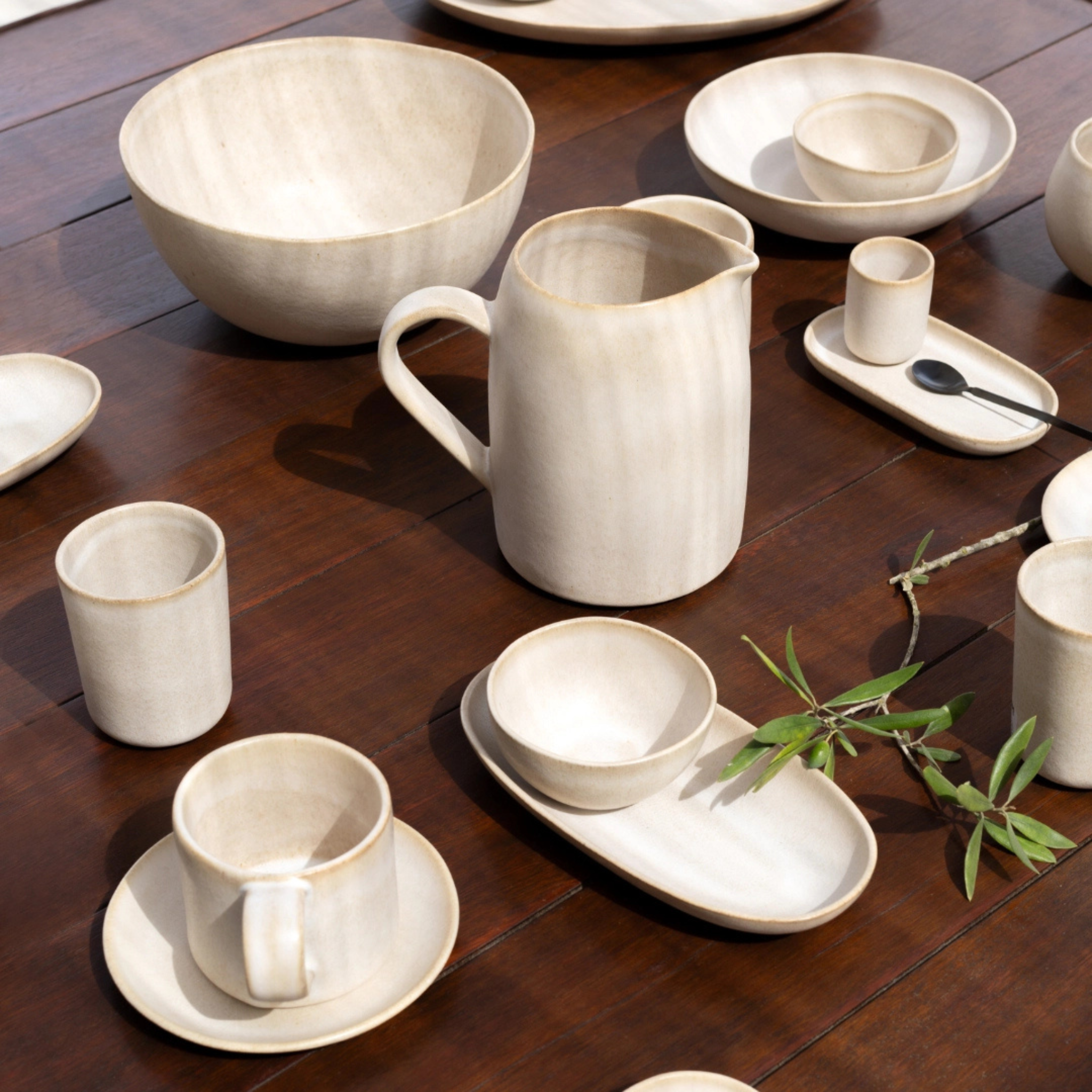 4er Set Keramiktassen 360ml - Sand Storm