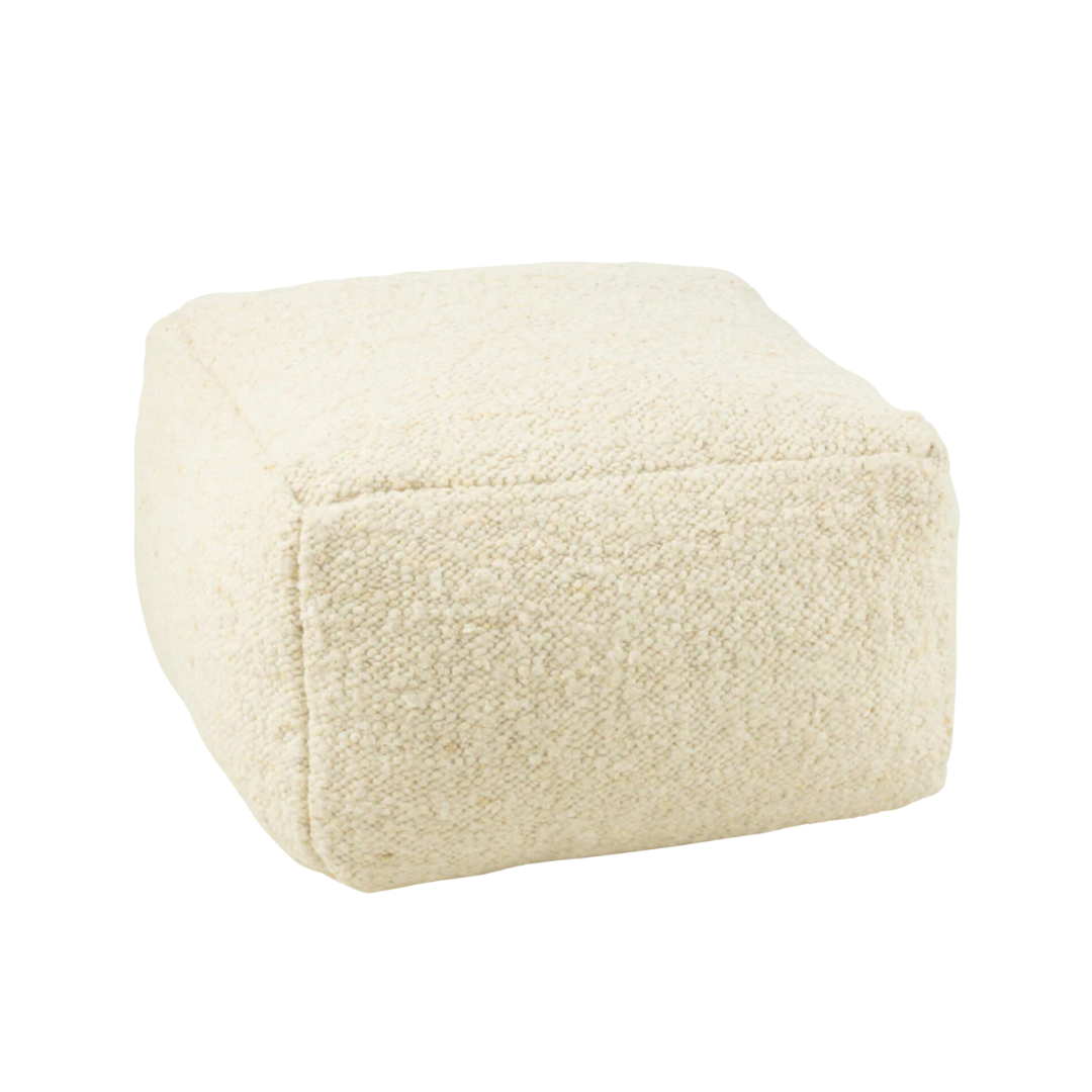 Pouf aus Wolle - Creme